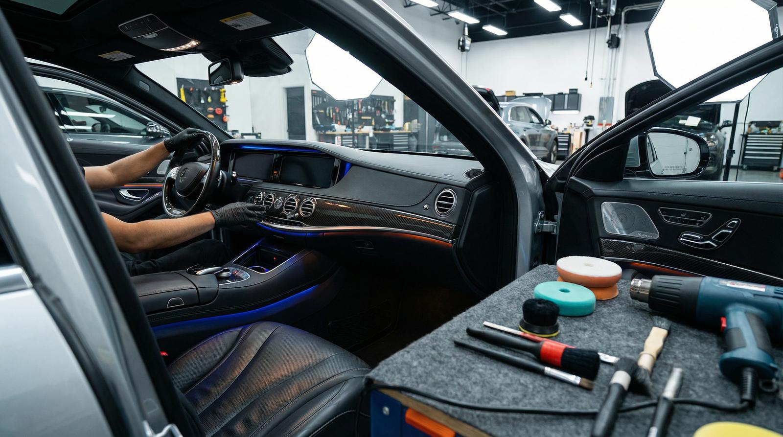 国产主播改装视频-碳纤维内饰改装